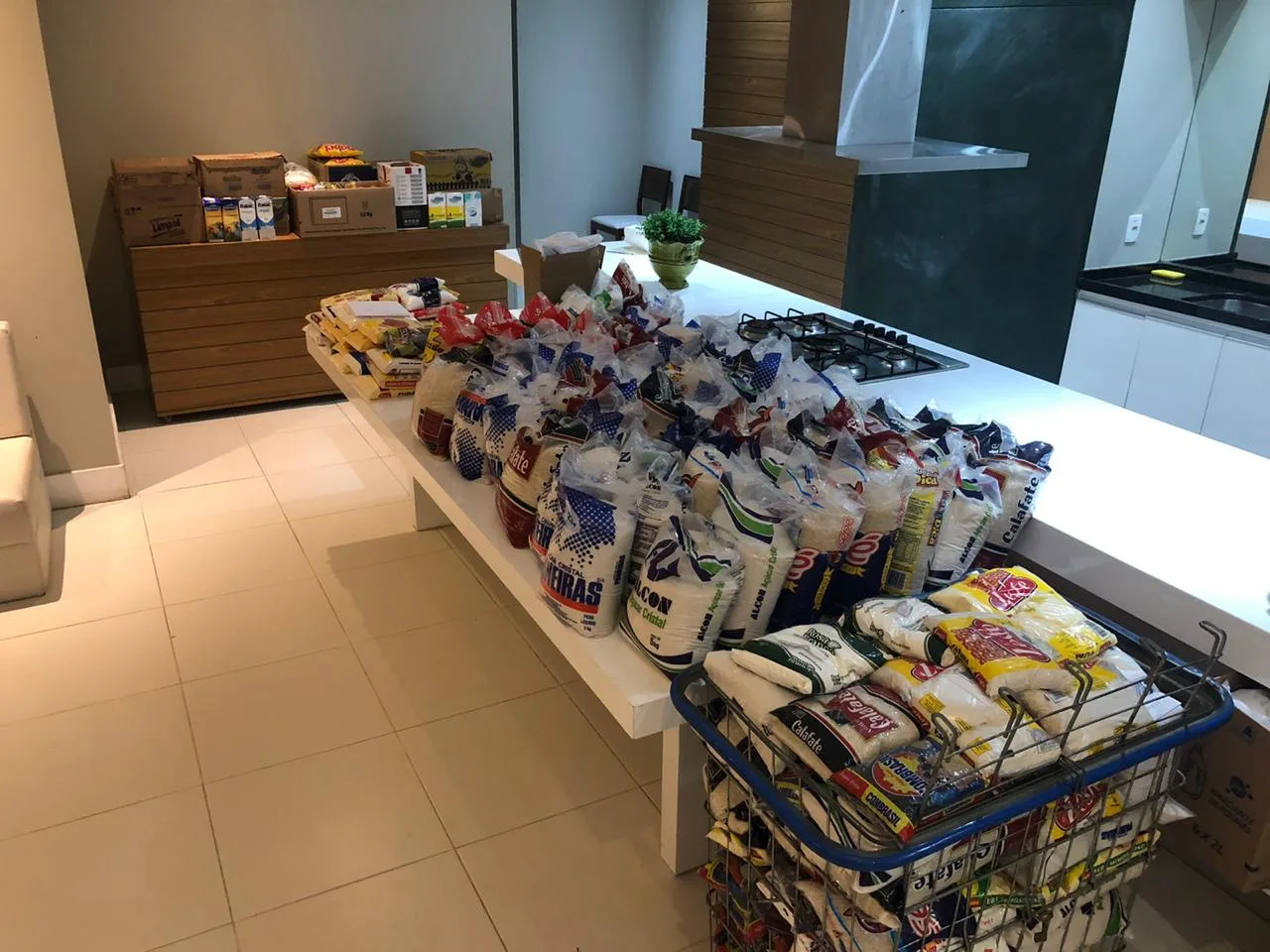 Moradores de condomínio em Vila Velha arrecadam quase 1 tonelada de alimentos para doações