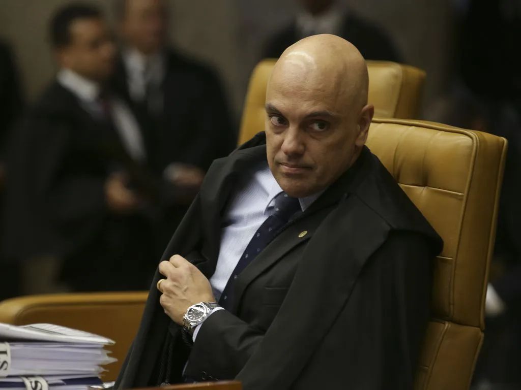 O ministro Alexandre de Moraes durante o julgamento em que decidem pela legalidade ou não da prática de sacrifícios animais em cultos religiosos.