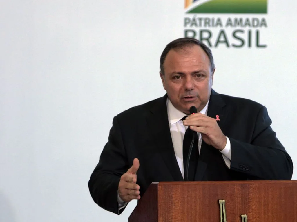 O ministro da Saúde, Eduardo Pazuello, participa do lançamento do Programa Genomas Brasil no Palácio do Planalto