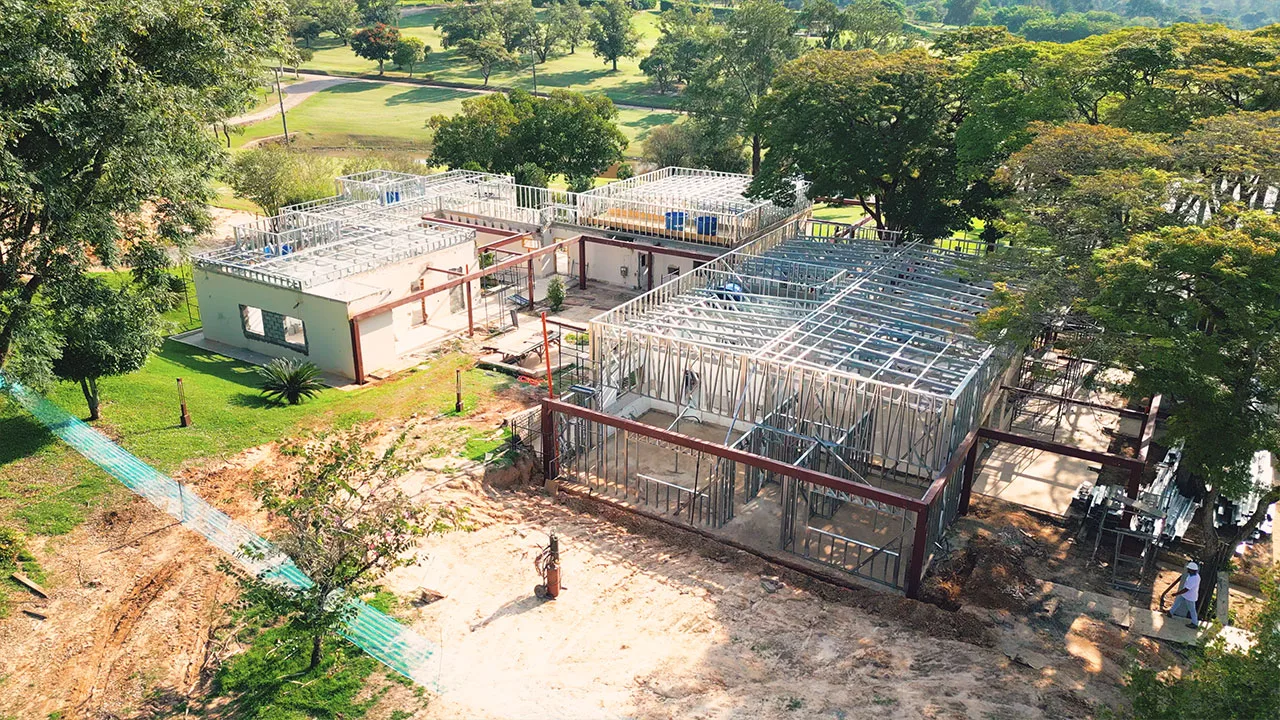 Obra da Steel Corp. utilizando construção modular. Foto divulgação.