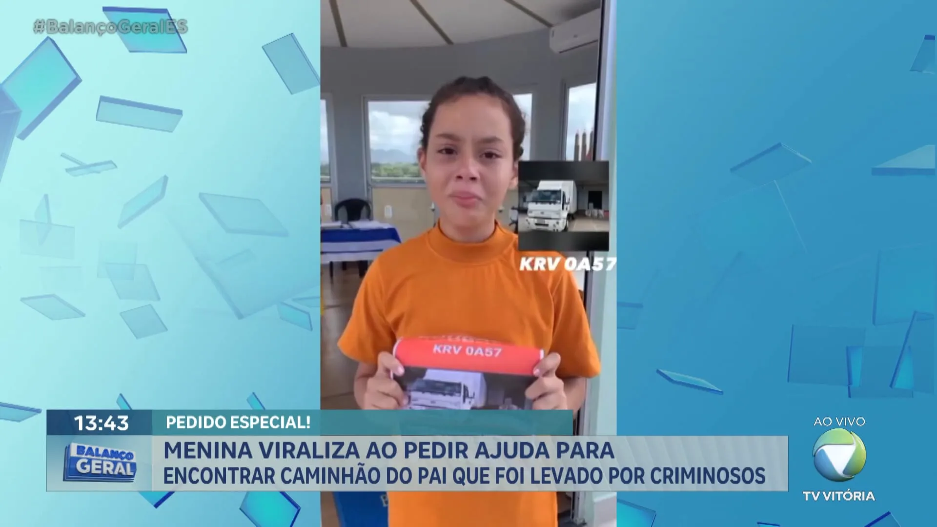 Menina viraliza ao pedir ajuda para encontrar caminhão do pai