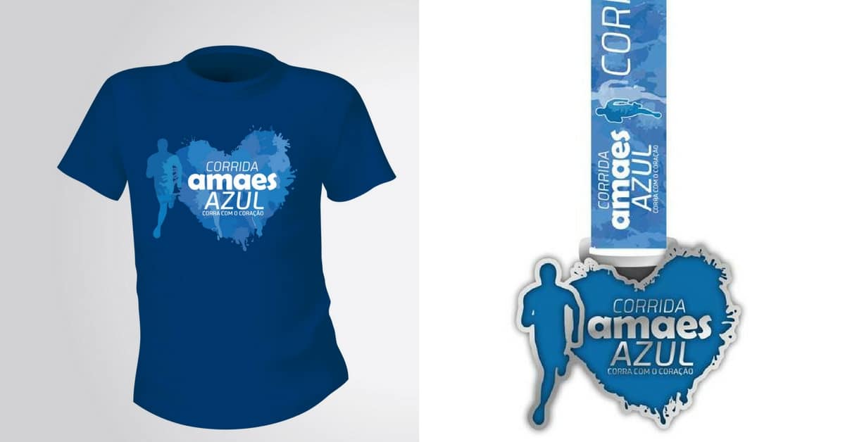 Em 1ª mão, o Kit da Corrida AMAES Azul! Garanta o seu e vista a camisa da solidariedade