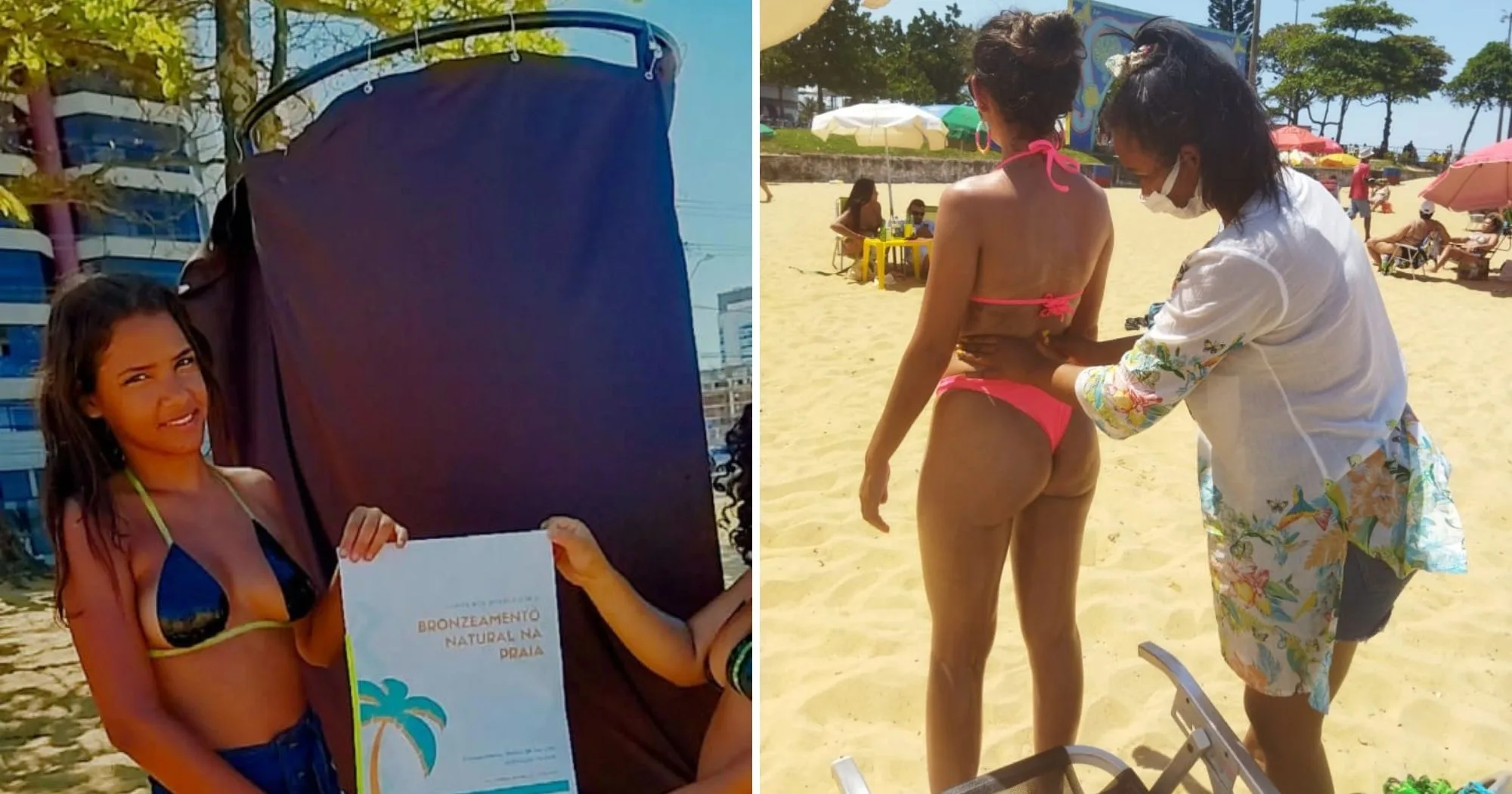 Capixaba faz sucesso com bronze de fita “móvel” nas praias do ES