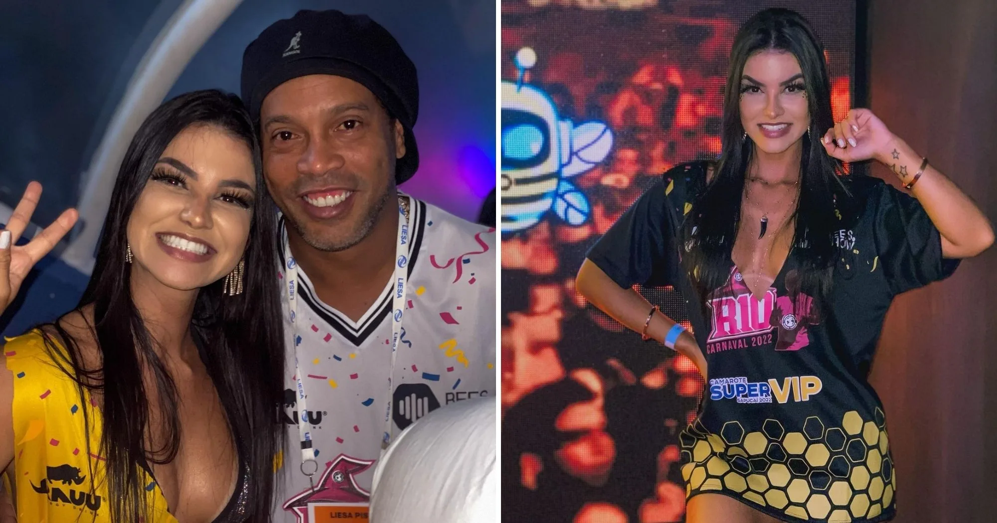 Capixaba posa em camarote de luxo com Ronaldinho na Sapucaí: "Convidada"