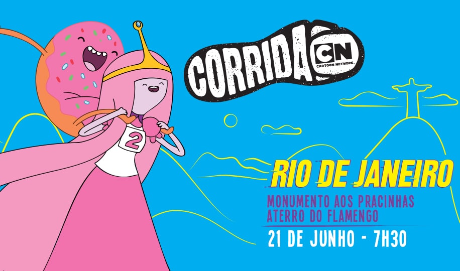 Eles vão se amarrar! Crianças e adultos correm juntinhos na Corrida Cartoon no Rio de Janeiro