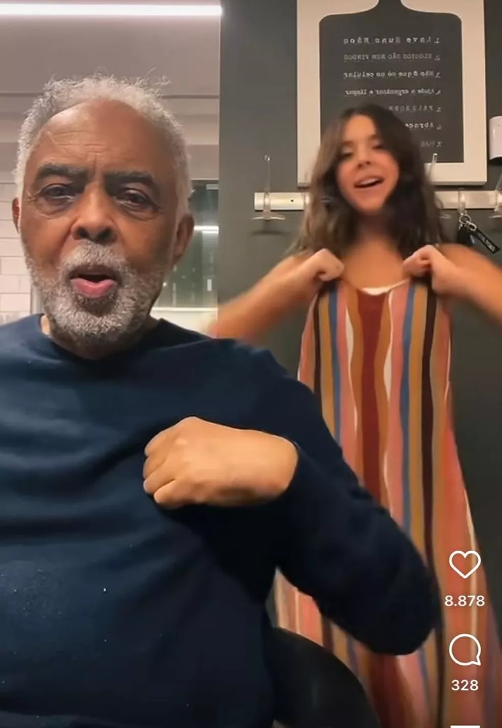 Gilberto Gil dança com a neta em vídeo e diverte a web