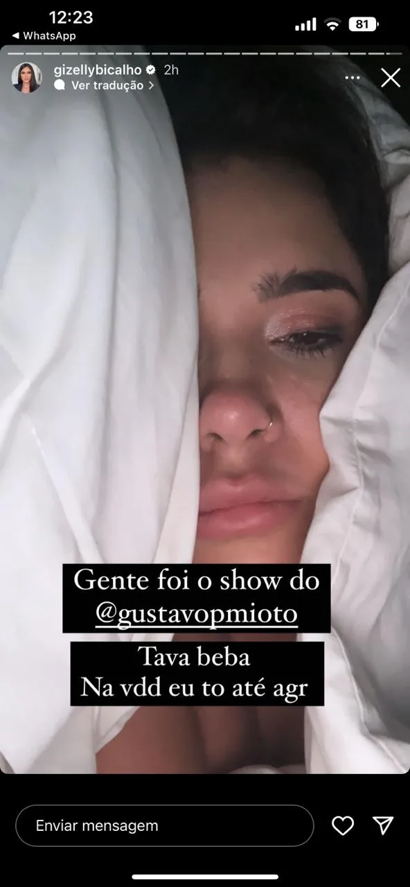 Ex-BBB Gizelly revela motivo de confundir Gusttavo Lima e Mioto: "Bêbada"