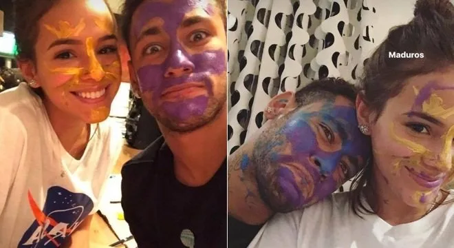 Neymar e Bruna se divertem e mostram resultado de brincadeira para os fãs