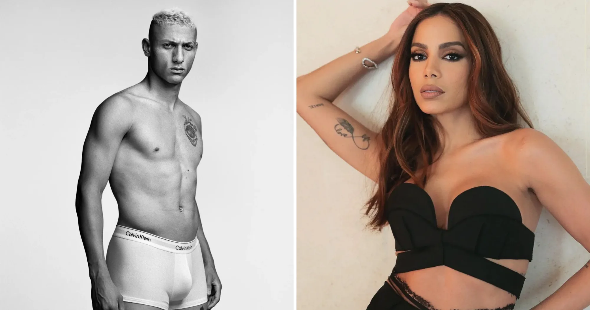 Foto: Alasdair McLellan/Reprodução/Instagram @anitta/Reprodução/Instagram @richarlison