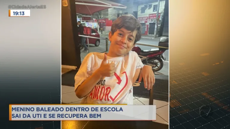 Menino baleado dentro da escola deixa a UTI