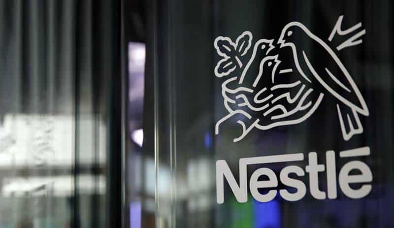 A bird's nest logo sits on display at the Nestle SA headquarters in Vevey, Switzerland, on Wednesday, Feb. 12, 2019. While Nestles 2019 sales growth accelerated, analysts doubt the worlds largest food company will achieve growth above 4% this year. Photographer: Stefan Wermuth/Bloomberg via Getty Images