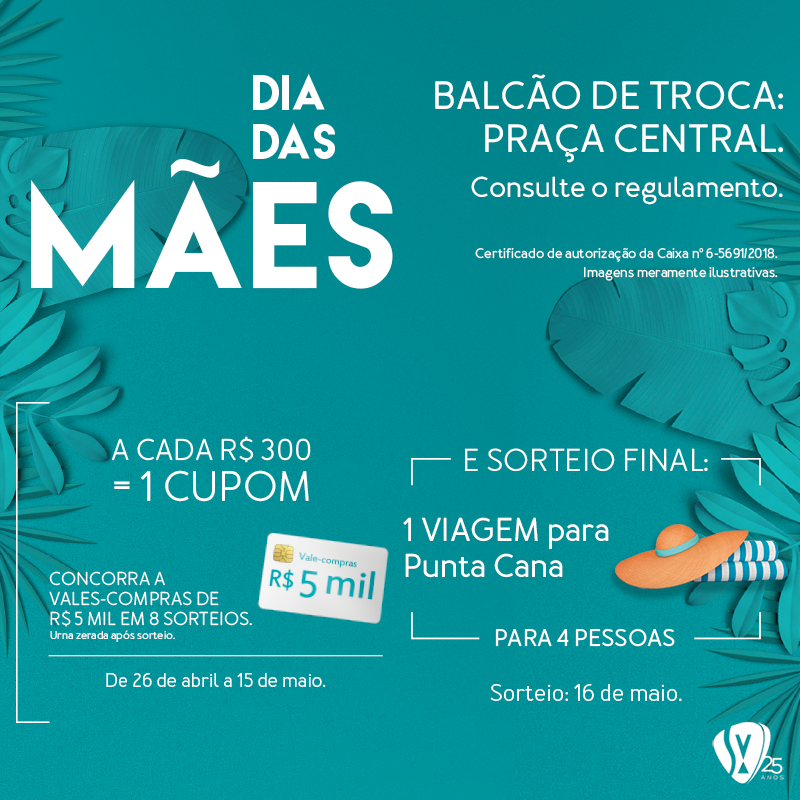 Shopping Vitória promove sorteios de viagem e vale-compras de Dia das Mães Shopping Vitória promove sorteios de viagem e vale-compras de Dia das Mães