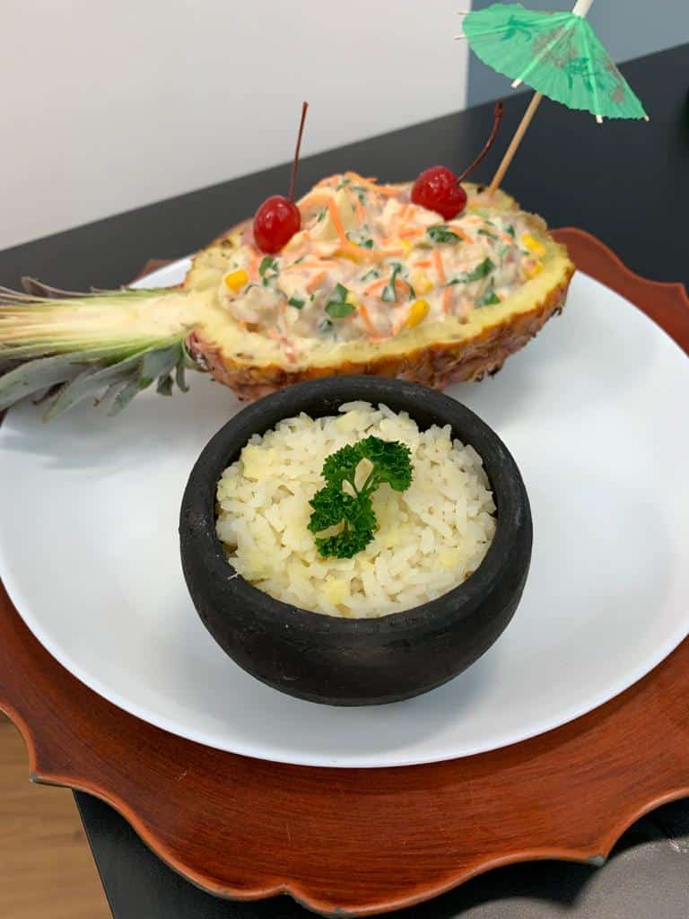 Almoço especial para o Dia dos Pais: Arroz cremoso com salpicão tropical