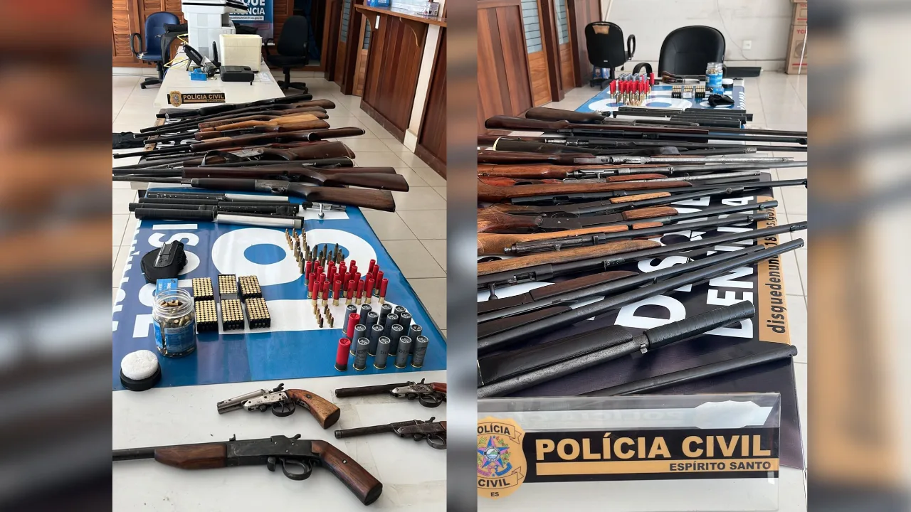 Lavrador é preso com silenciadores e 19 armas para caça ilegal no ES