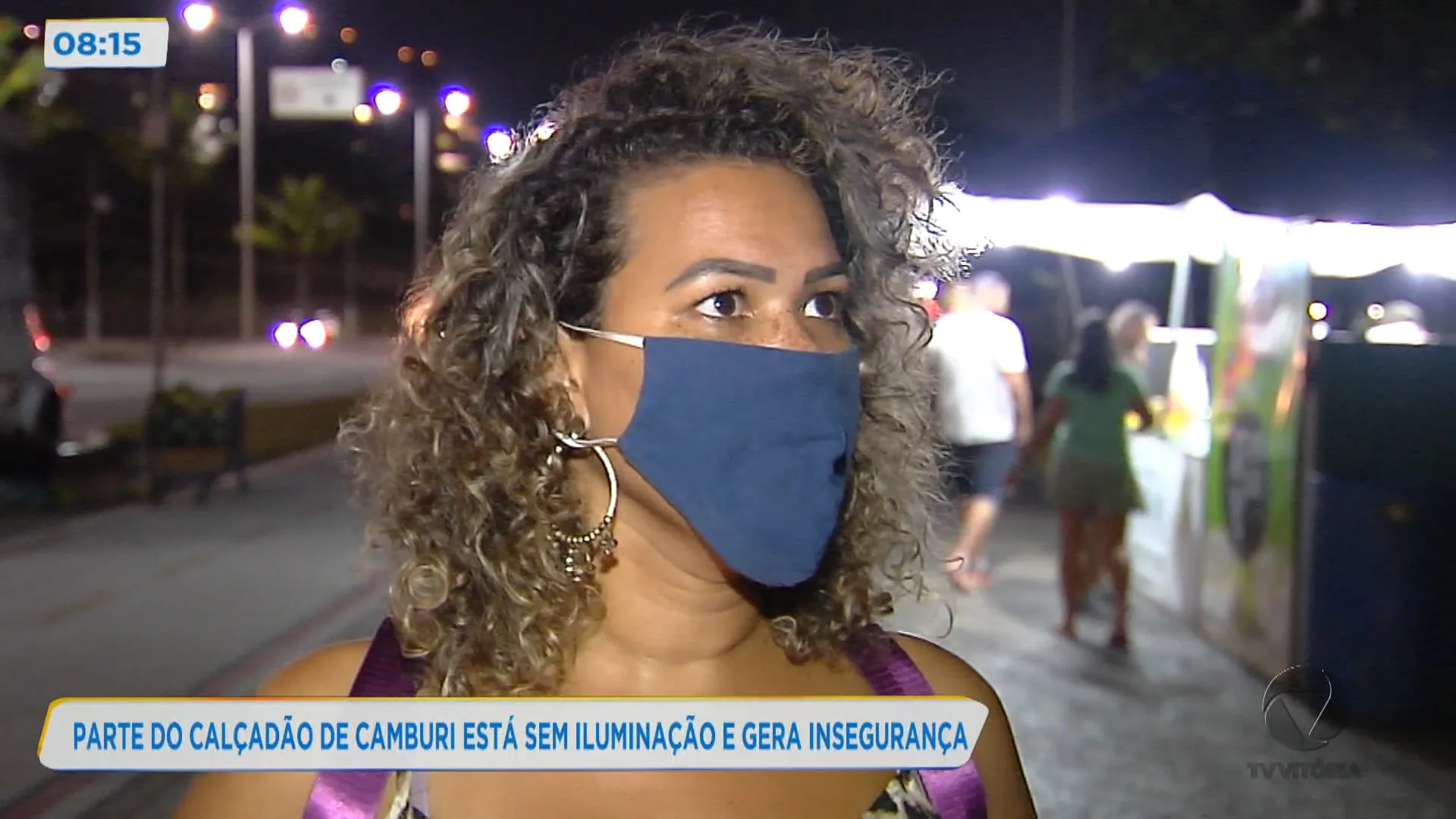 Parte do calçadão de Camburi está sem iluminação e gera insegurança