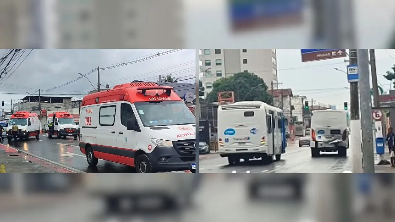 Dois ônibus do Transcol batem e 11 passageiros ficam feridos na Norte-Sul