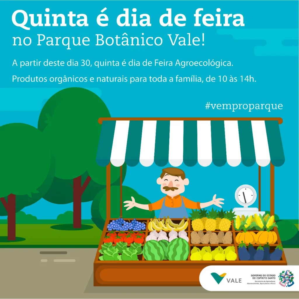 Feira Agroecológica da Vale será inaugurada nesta quinta-feira Feira Agroecológica da Vale será inaugurada nesta quinta-feira