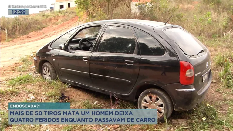Cinco homens são baleados dentro de um carro na Serra