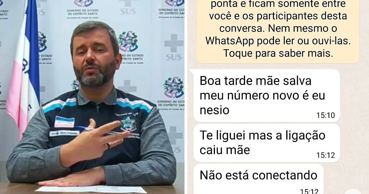 Golpista usa foto de secretário de Saúde do ES no WhatsApp