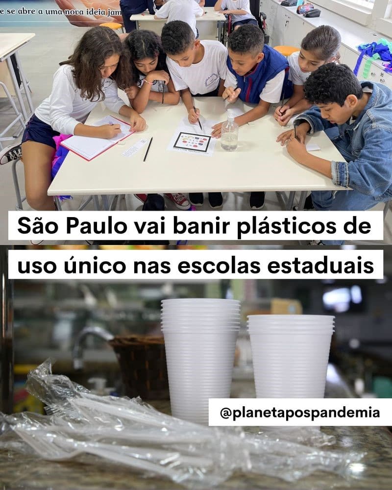 Escolas sem copos descartáveis