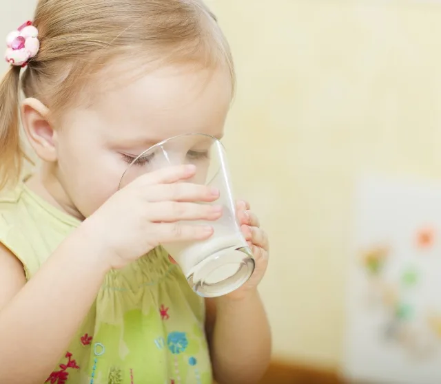 Girl drinking milk