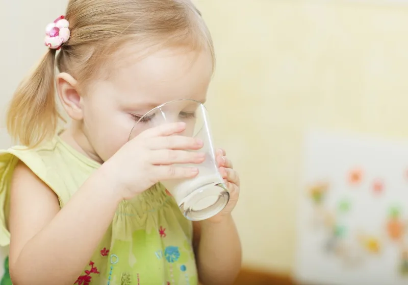 Girl drinking milk