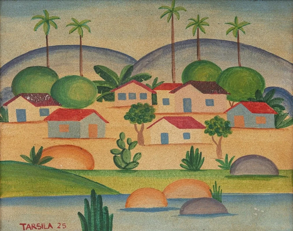 “Paisagem, 1925”. Atribuída à Tarsila do Amaral. Foto: Felipe Berndt. https://dasartes.com.br/