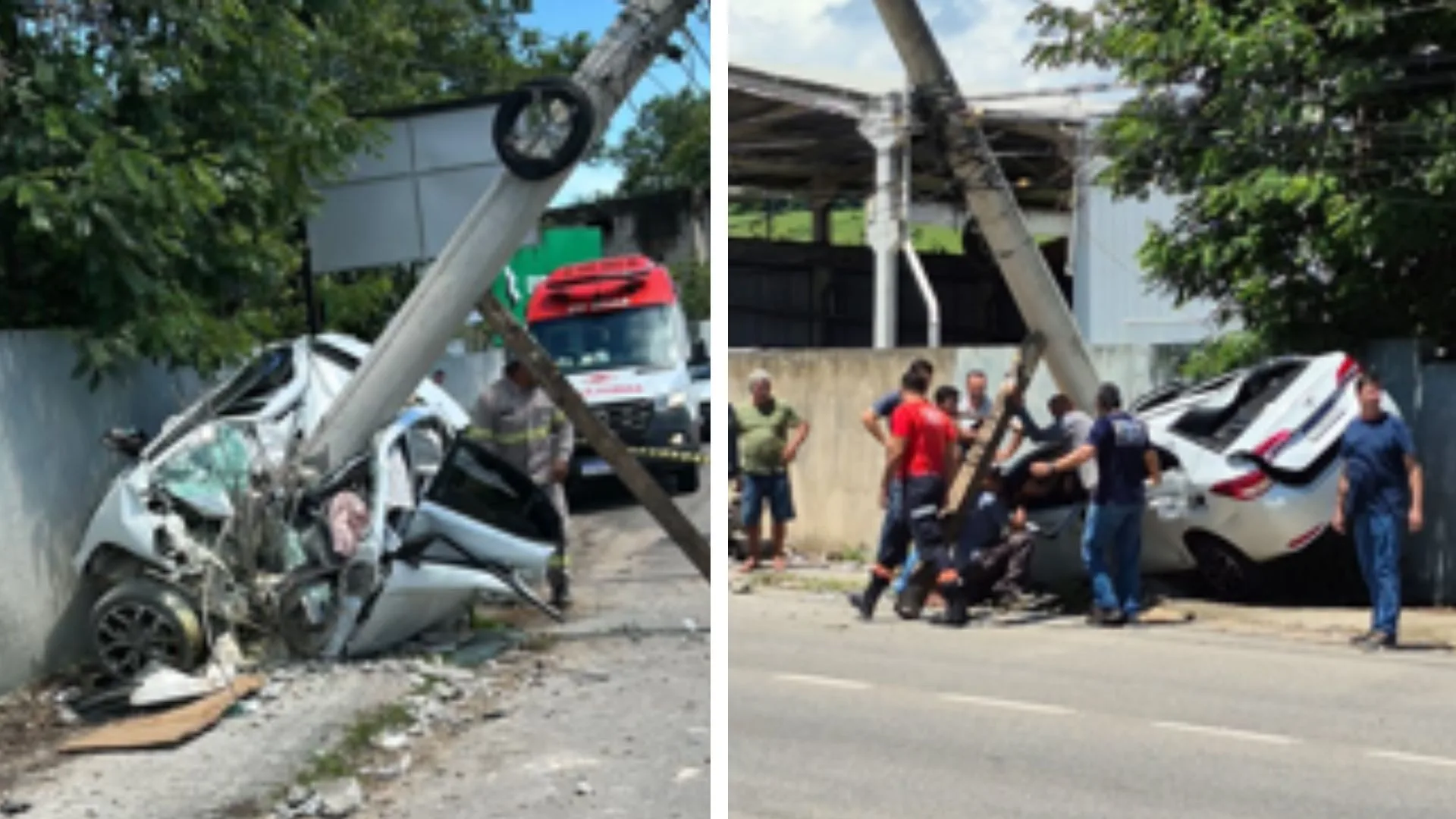 Motorista morre após bater em poste em Cachoeiro de Itapemirim