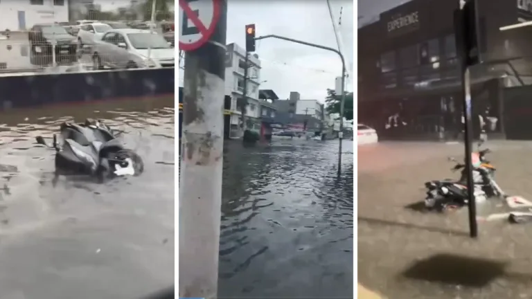 VÍDEO | Chuva deixa ruas alagadas e veículos submersos na Grande Vitória