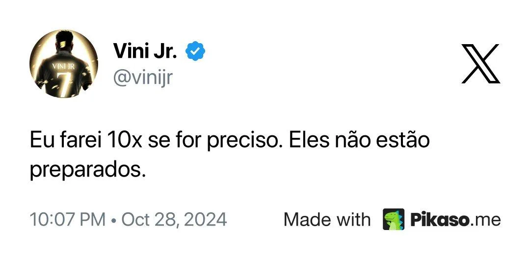 Vini Jr. faz postagem após perder a Bola de Ouro para Rodri