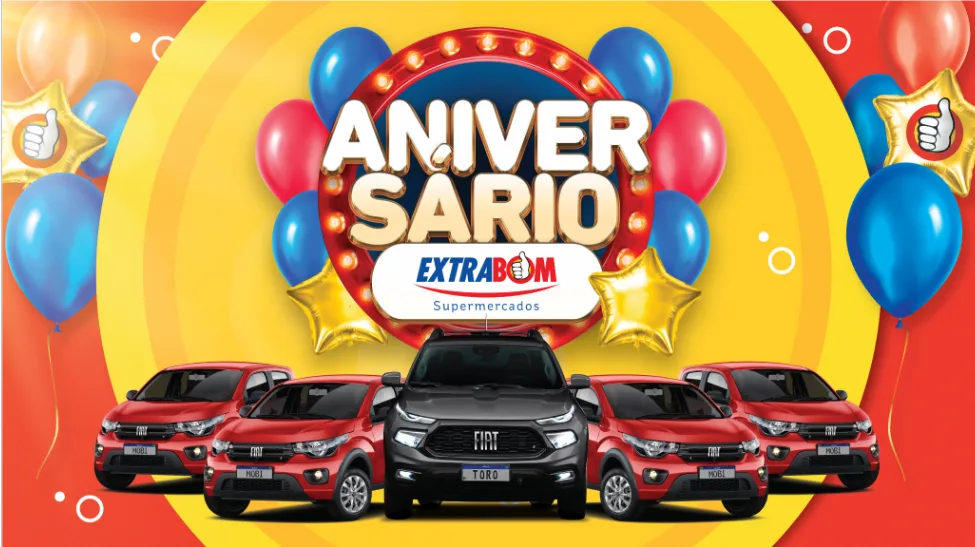 Aniversário Extrabom: compre e concorra a 5 super carrões!