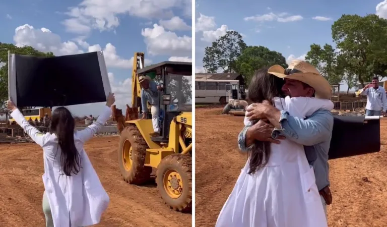 VÍDEO | Filha se forma em Medicina e homenageia pai em canteiro de obra