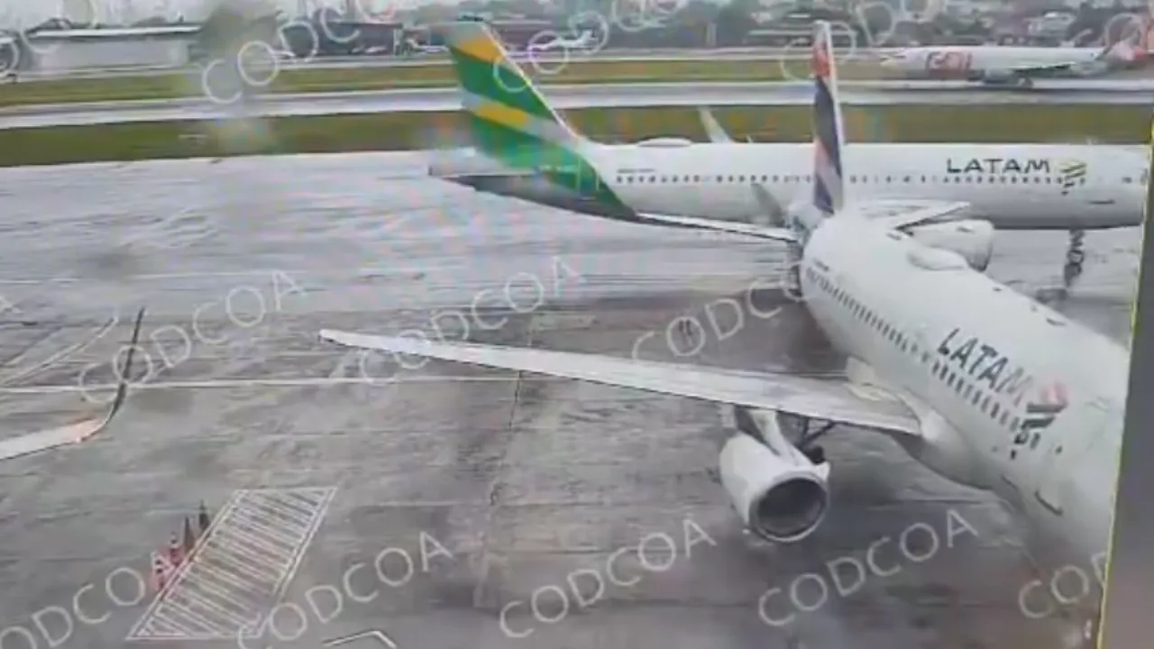 VÍDEO | Aviões da Latam batem durante manobra no aeroporto de Congonhas