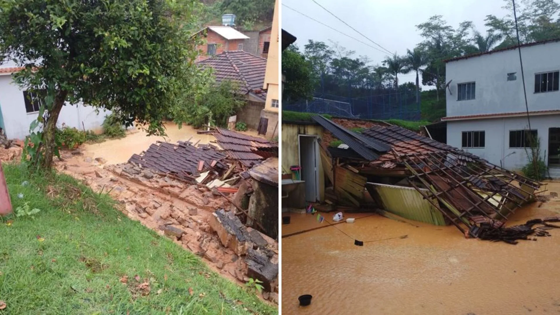 VÍDEO | Deslizamento de terra atinge 3 casas e deixa 8 desalojados em Venda Nova