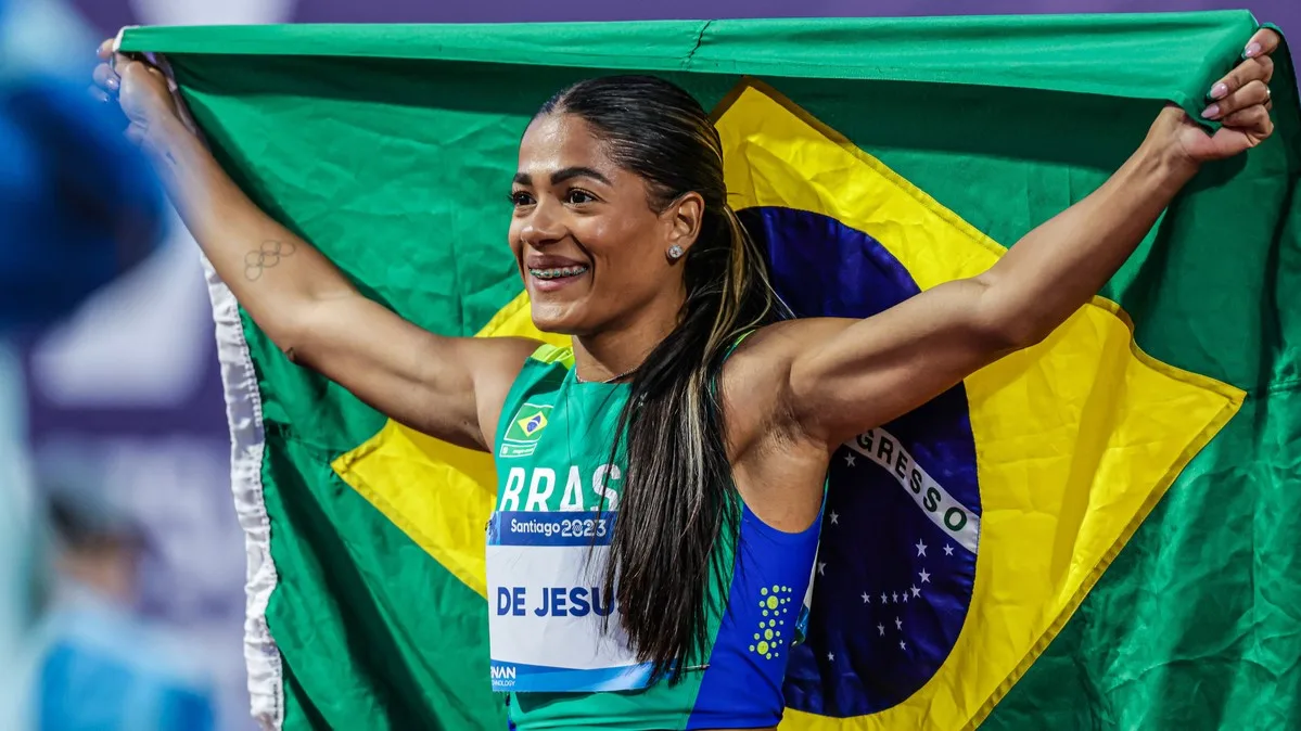 02.11.2023 – Jogos Pan-americanos Santiago 2023 – Atletismo – 200m Feminino – Ana Carolina de Jesus, medalha de bronze – Foto Wander Roberto/COB @wander_imagem