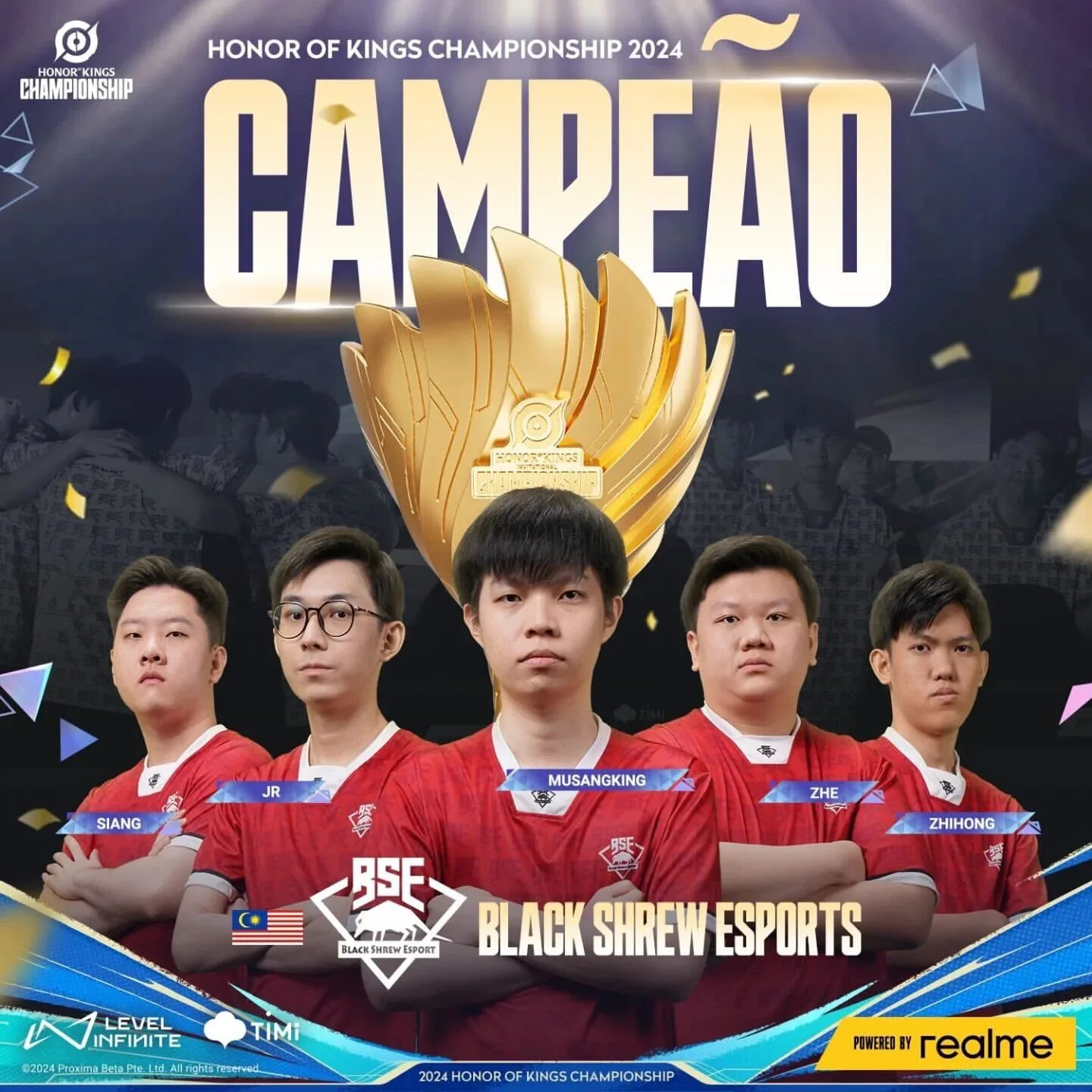 Black Shrew Esports é coroada campeã do Honor of Kings Championship 2024