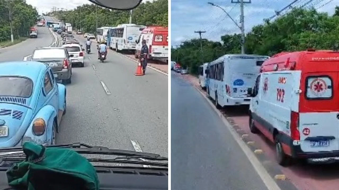 Engavetamento de ônibus na Serra deixa 14 pessoas feridas