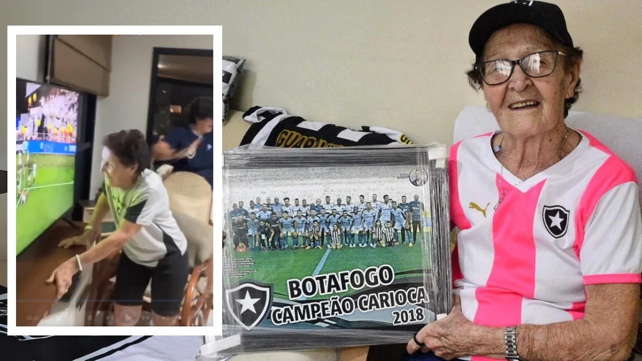 VÍDEO | Vovó de 94 anos comemora título do Botafogo na Libertadores no ES e viraliza