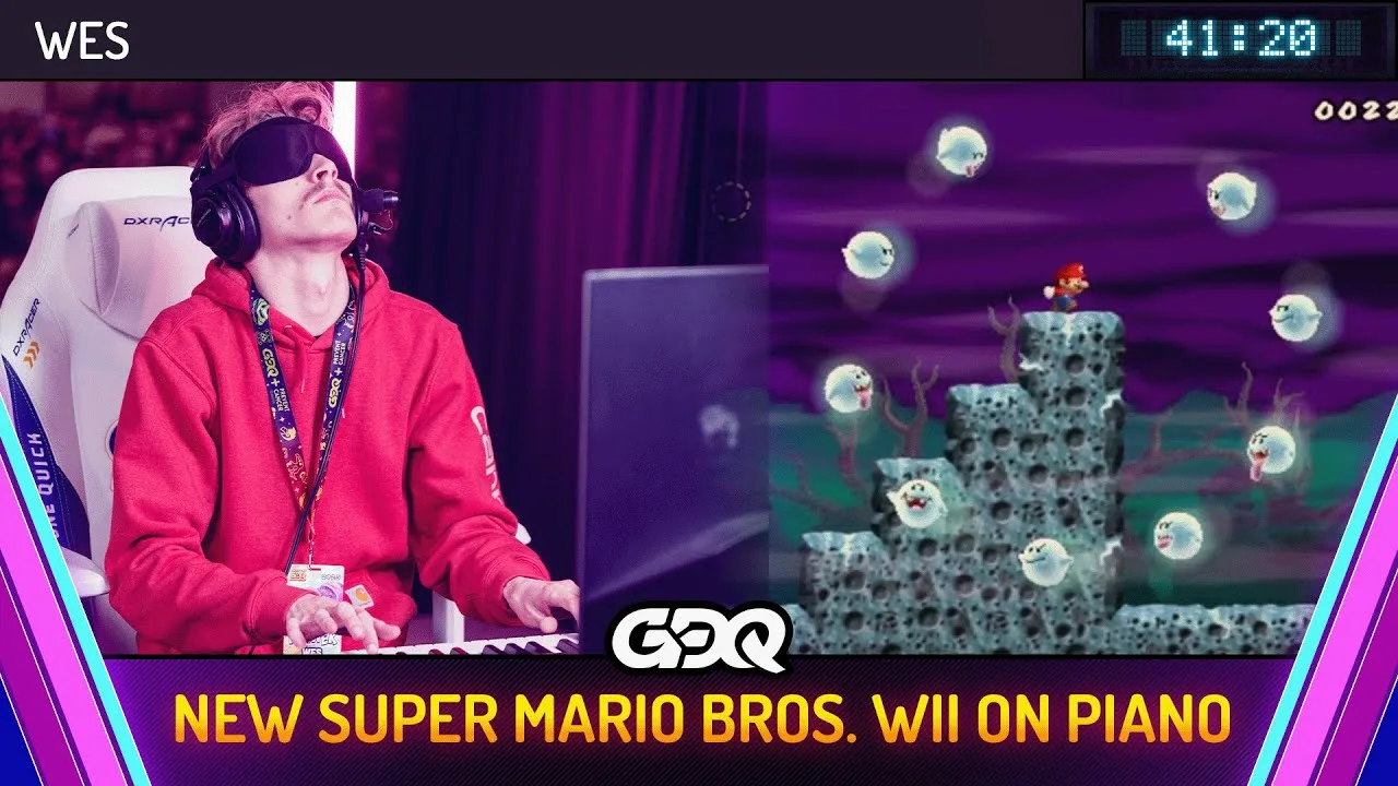 Speedrunner completa New Super Mario Bros. Wii enquanto toca piano