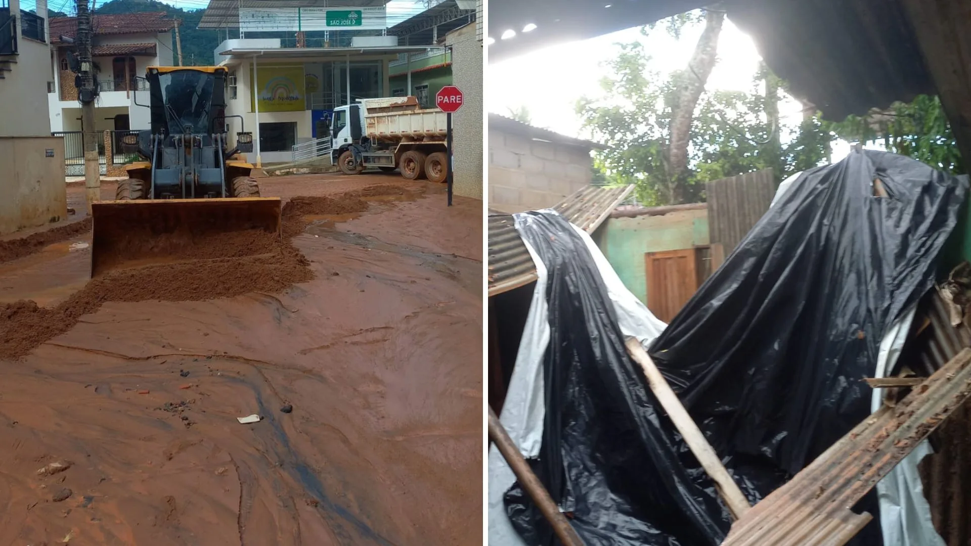 FOTOS | Chuva em Mimoso do Sul afeta casas e deixa ruas enlamaçadas