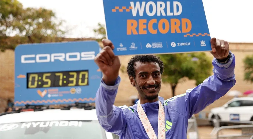 Etíope quebra recorde mundial da meia maratona; veja tempo