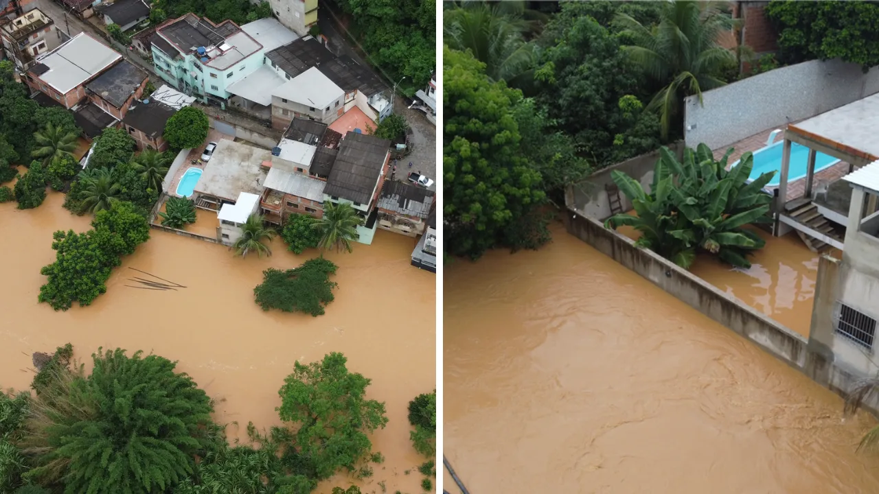 Altura da água chega a 70 cm e moradores deixam casas em Colatina