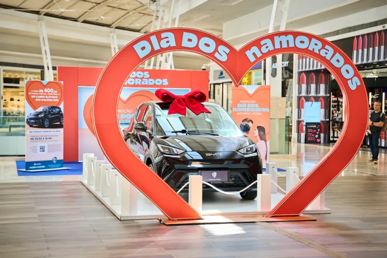 Shopping Vitória vai sortear carro BYD em promoção de Dia dos Namorados