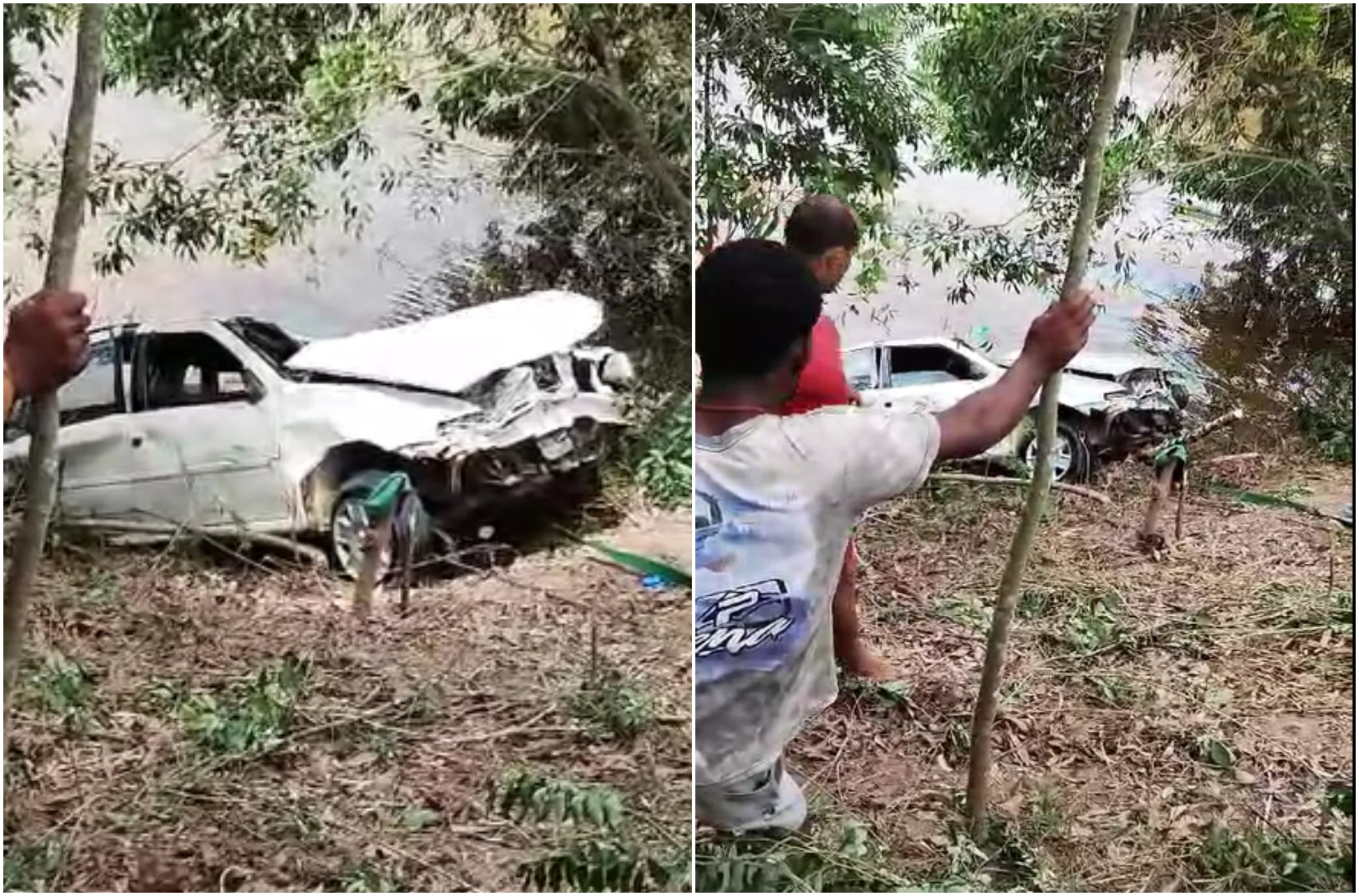 Motorista morre após carro capotar e cair em represa em Aracruz