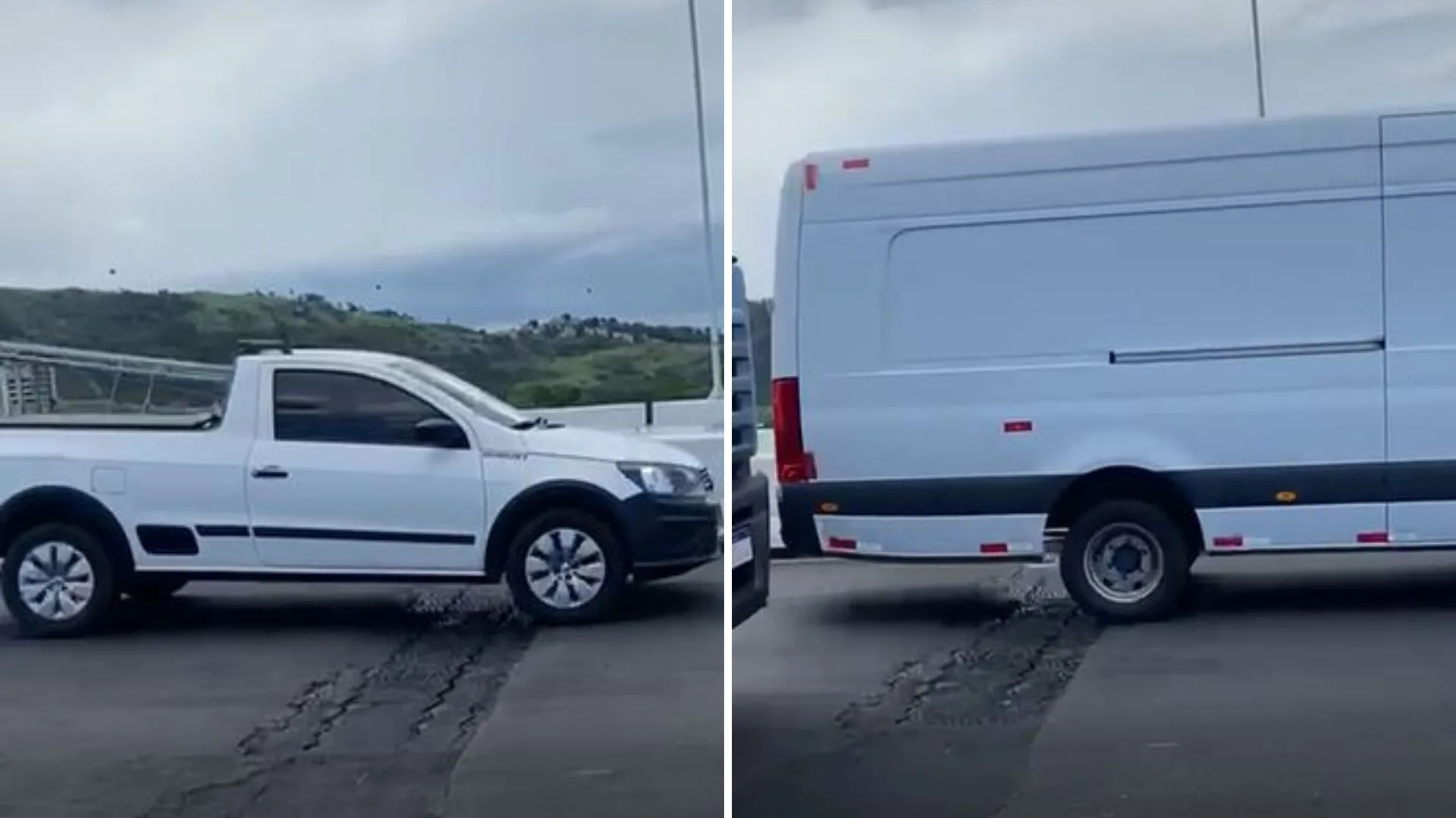 Vídeo flagra desnível na descida da Ponte da Passagem em Vitória