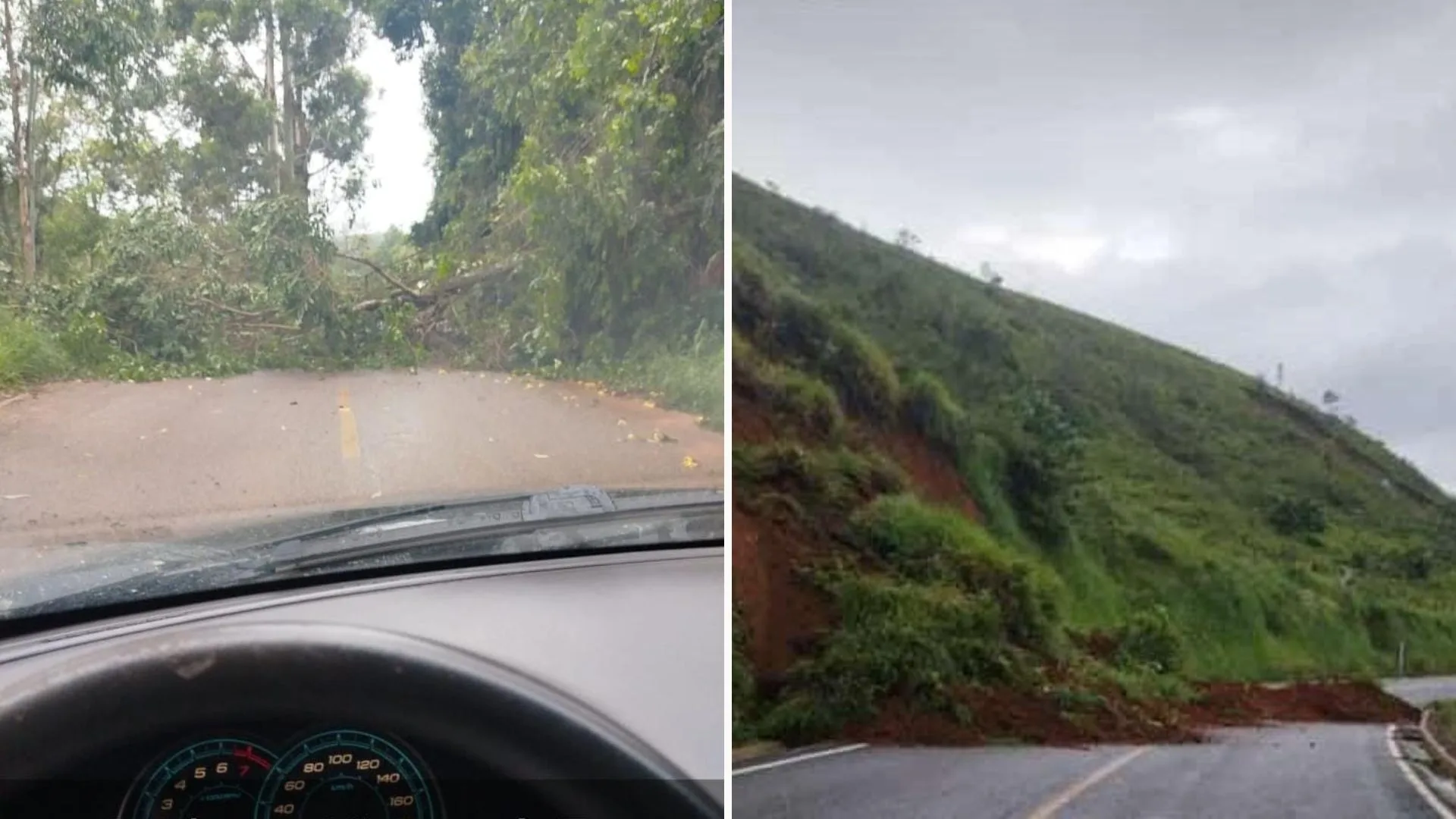 Chuva no ES: queda de árvore e deslizamento de terra em Ibitirama