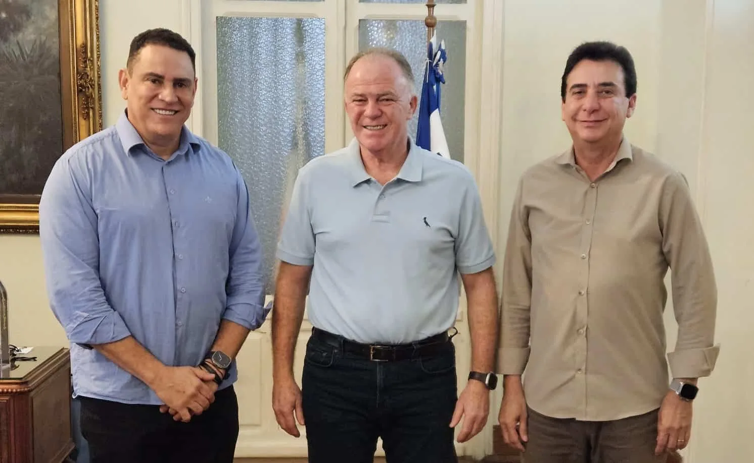 Da Vitoria, Casagrande e Junior Abreu em encontro no Palácio Anchieta / crédito: Instagram