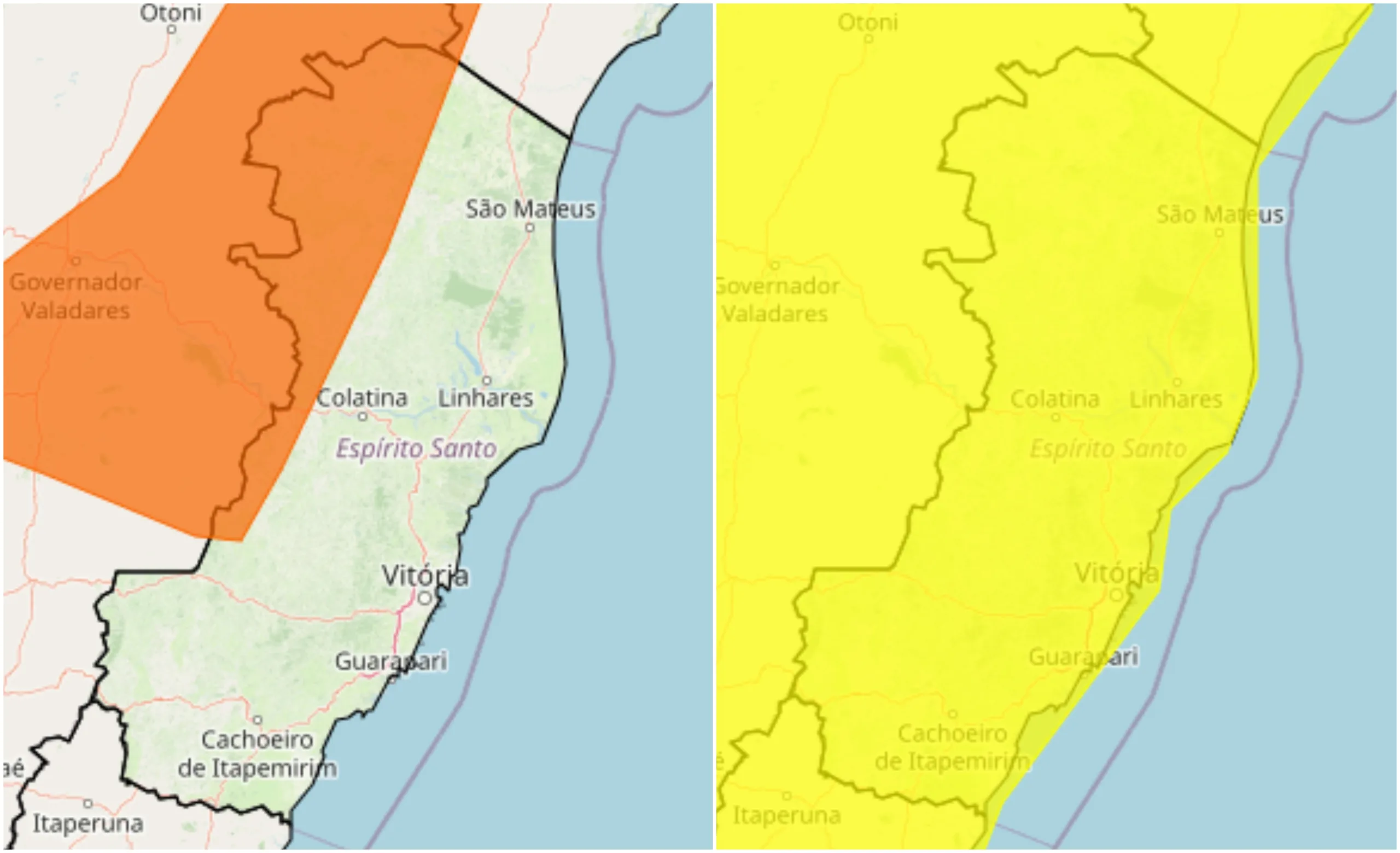 ES tem dois alertas de chuva; veja a previsão do tempo