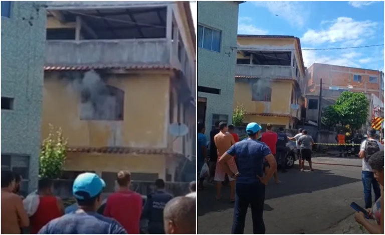 Incêndio em casa chama atenção em bairro de Vitória; veja vídeo