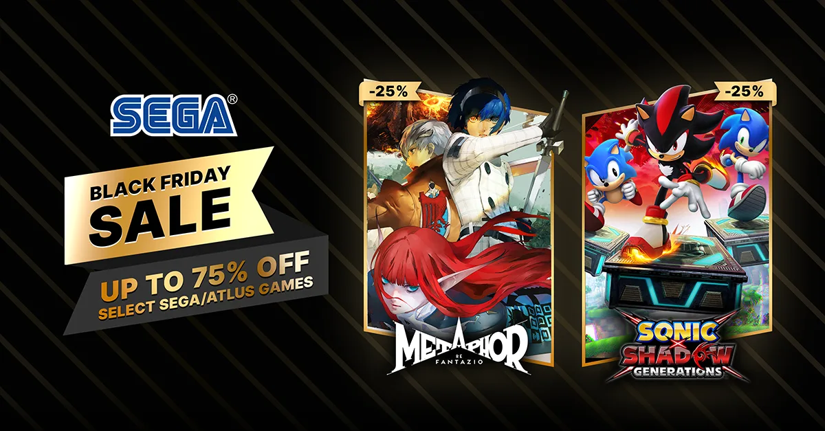 Promoções de BLACK FRIDAY da SEGA trazem ofertas de até 75% em seus jogos